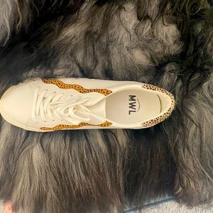 Madewell Sidewalk Wavy Low Top Sneakers: leather and Calf Hair